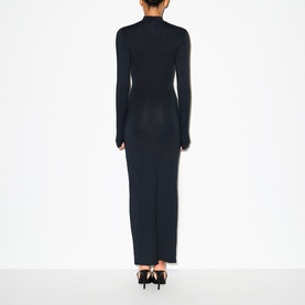 Turtleneck Long Dress Obsidian
