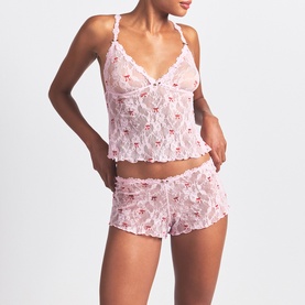 Triangle Cami & Short Set Cherry Blossom Bow Print