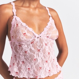 Triangle Cami & Short Set Cherry Blossom Bow Print