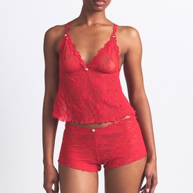 Triangle Cami & Shorts Set Red