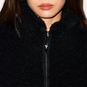 Zip-Up Mock Neck Jacket Onyx