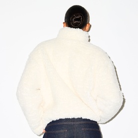 Zip-Up Mock Neck Jacket Egret