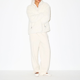 Zip-Up Mock Neck Jacket Egret