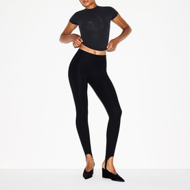 High Waisted Stirrup Leggings Obsidian