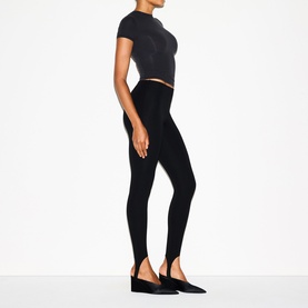 High Waisted Stirrup Leggings Obsidian
