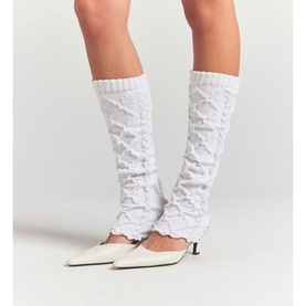 Cableknit Leg Warmers Ivory