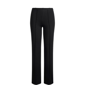High Waist Pintuck Straight Pants Obsidian