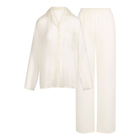 Button Up Shirt & Pants Set Ecru