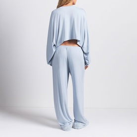 Cropped Henley & Pants Sleep Set Zen Blue