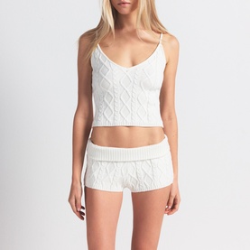 Cableknit Short Ivory