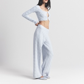 Cableknit Straight Leg Pant Zen Blue