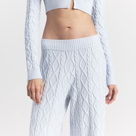 Cableknit Straight Leg Pant Zen Blue