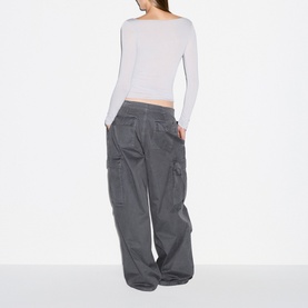 Long Sleeve Boat Neck T-Shirt Mist