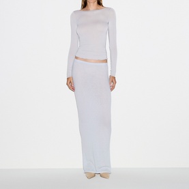 Long Sleeve Boat Neck T-Shirt Mist