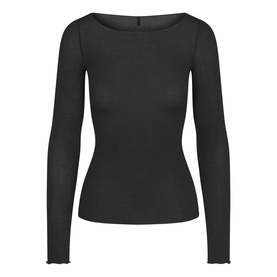 Long Sleeve Boat Neck T-Shirt Onyx