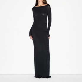 Long Sleeve Boat Neck T-Shirt Onyx