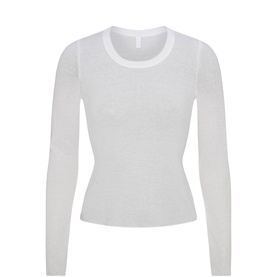 Long Sleeve Wide Crew Top Snow