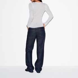 Long Sleeve Wide Crew Top Light Heather Grey