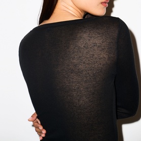 Long Sleeve Wide Crew Top Soot