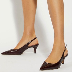 Distinctive Leather Slingback Heels