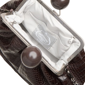 Pasticcino Medium Crocodile Print Leather Clutch Bag