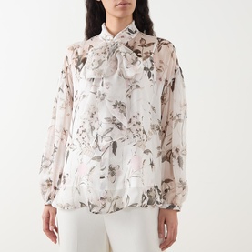Tetere Floral Pussy Bow Blouse