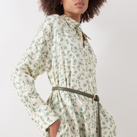 Snob Floral Silk Shirt Dress