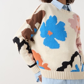 Celebre Graphic Flower Sweater