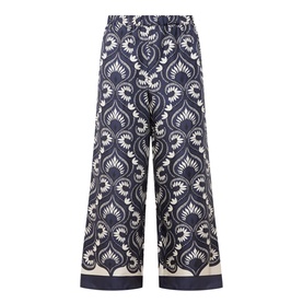 Dottico Patterned Wide Leg Silk Trousers