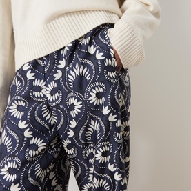 Dottico Patterned Wide Leg Silk Trousers
