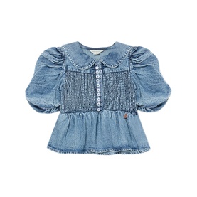 Orla Shirred Denim Blouse