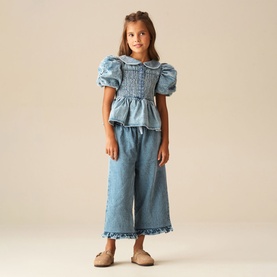 Orla Shirred Denim Blouse