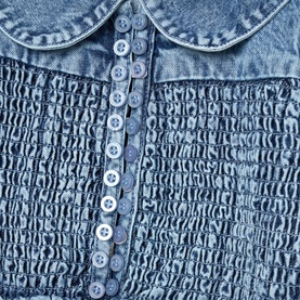 Orla Shirred Denim Blouse