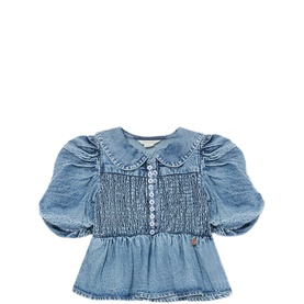 Orla Shirred Denim Blouse