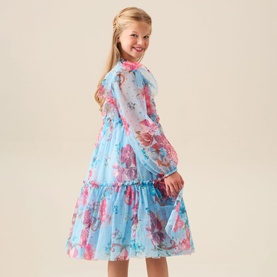 Alessia Floral Print Mesh Dress