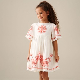 Reyna Embroidered Swing Dress