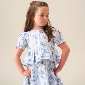 Pia Floral Tie Detail Peplum Top
