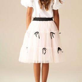 Lyla Bow Mesh Skirt