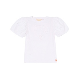 Eve Ruffle Heart Puff-Sleeve Top