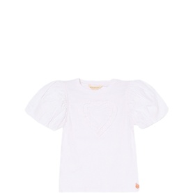 Eve Ruffle Heart Puff-Sleeve Top