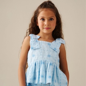 Nellie Embroidered Bow Cami Top