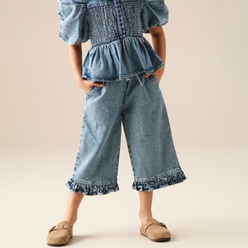 Orla Frilled Hem Denim Trousers