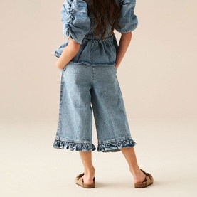 Orla Frilled Hem Denim Trousers