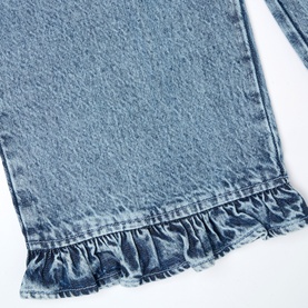 Orla Frilled Hem Denim Trousers