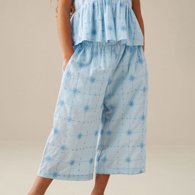 Nellie Embroidered Wide Leg Trousers