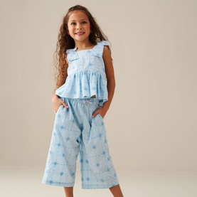 Nellie Embroidered Wide Leg Trousers