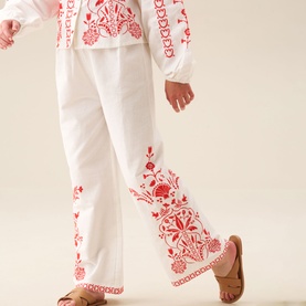 Pippa Tie Waist Embroidered Trousers