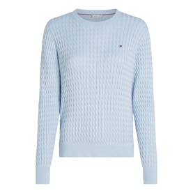 Flag Logo Cable Knit Sweater