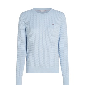 Flag Logo Cable Knit Sweater