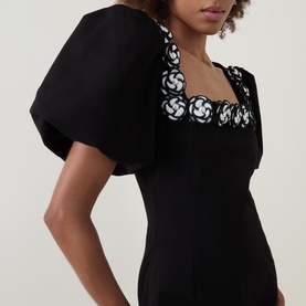 Marina Puff-Sleeve Mini Fitted Dress